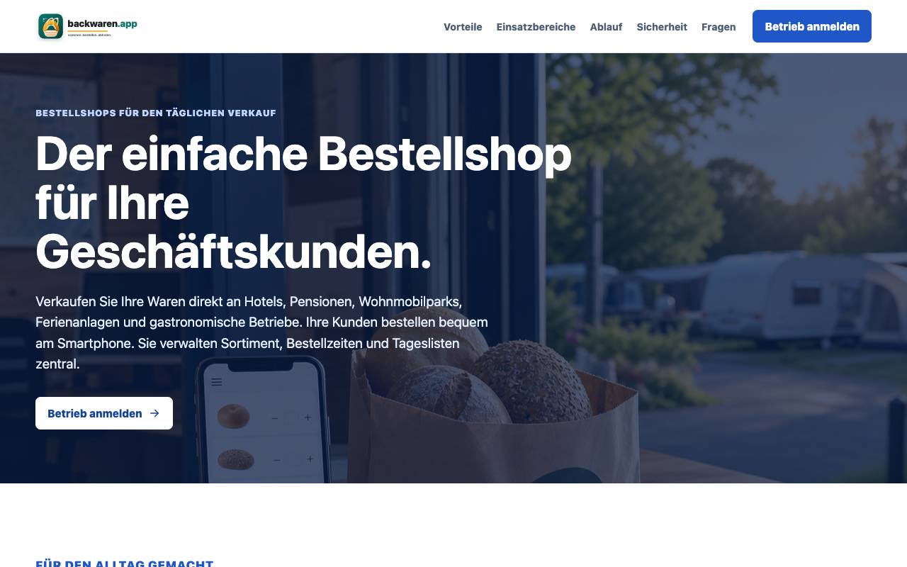 Vorschau der Webseite backwaren.app