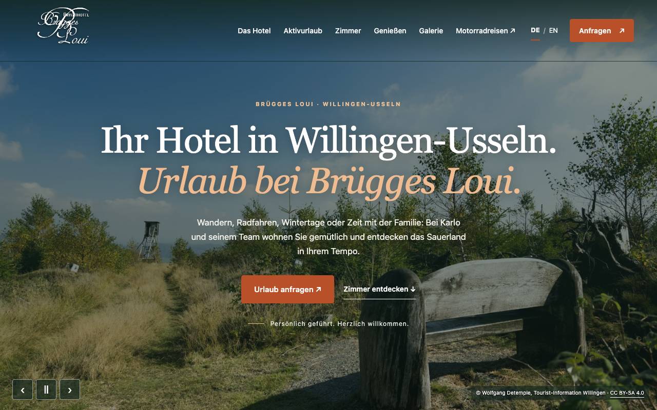Vorschau der Webseite Hotel Brügges Loui