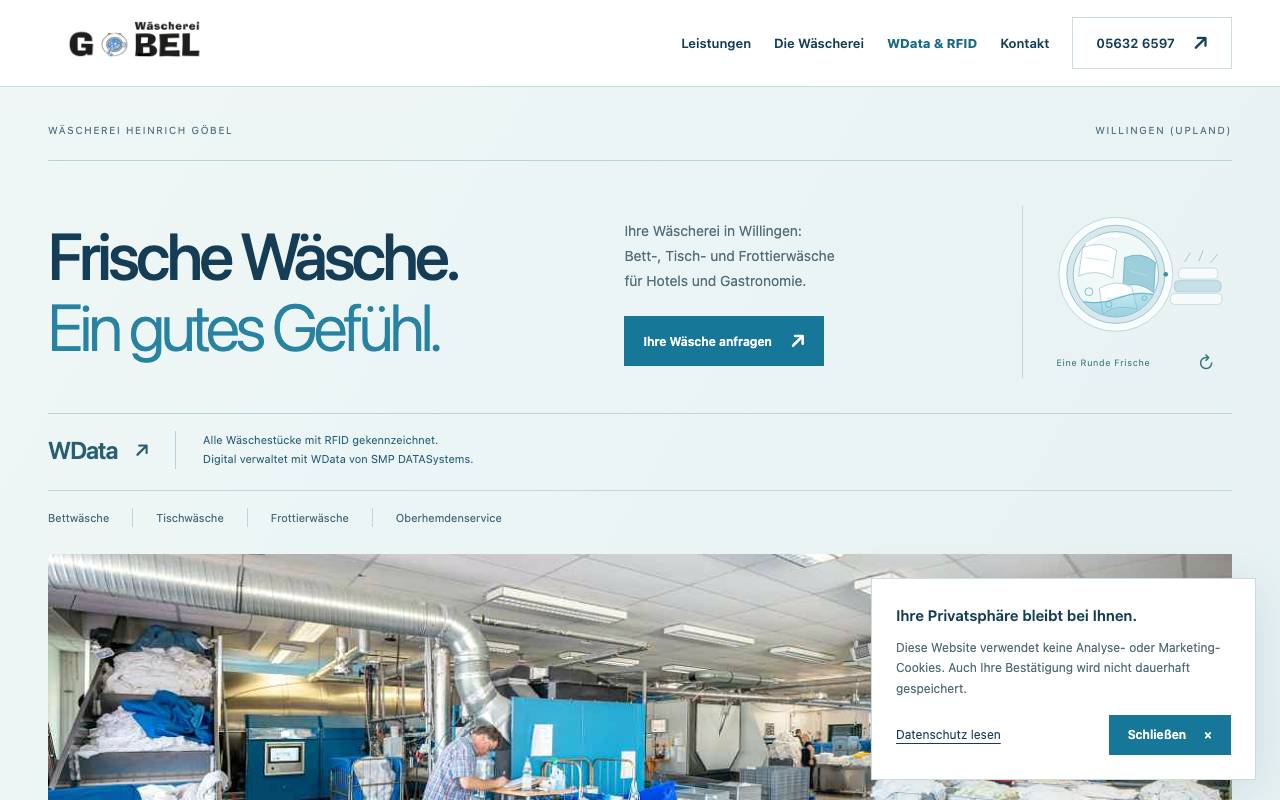 Vorschau der Webseite Wäscherei Heinrich Göbel